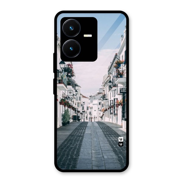 Aesthetic Street Glass Back Case for Vivo Y22