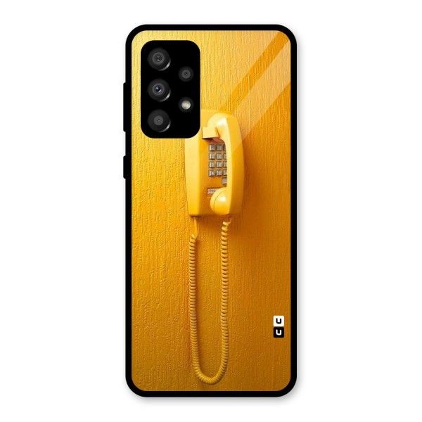 Aesthetic Yellow Telephone Glass Back Case for Galaxy A32