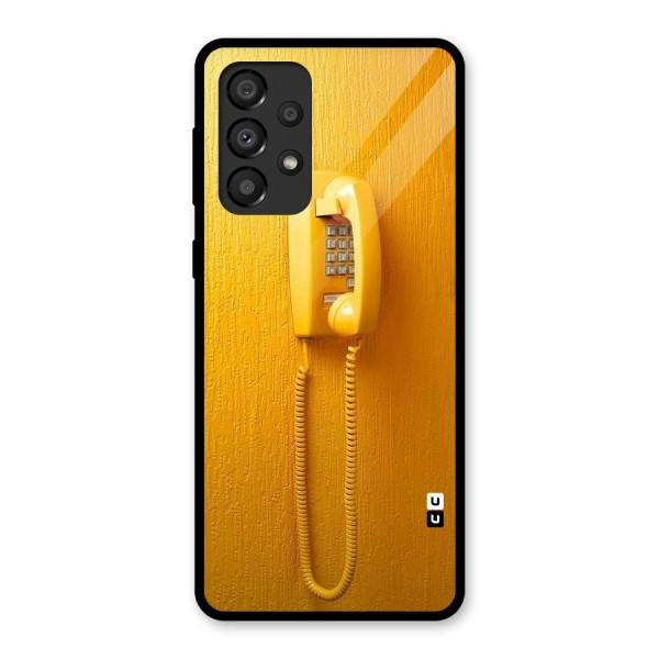 Aesthetic Yellow Telephone Glass Back Case for Galaxy A33 5G