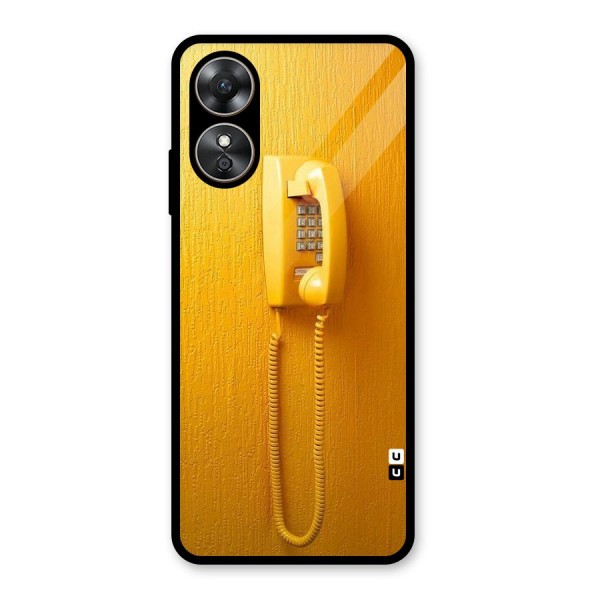 Aesthetic Yellow Telephone Glass Back Case for Oppo A17