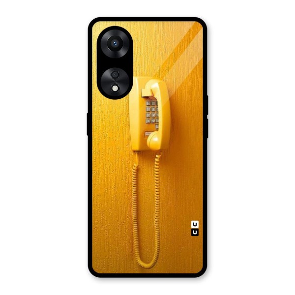 Aesthetic Yellow Telephone Glass Back Case for Oppo A78