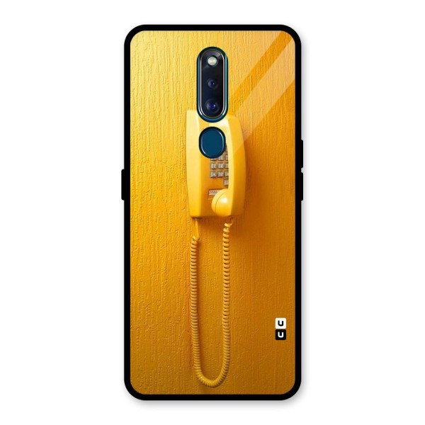 Aesthetic Yellow Telephone Glass Back Case for Oppo F11 Pro