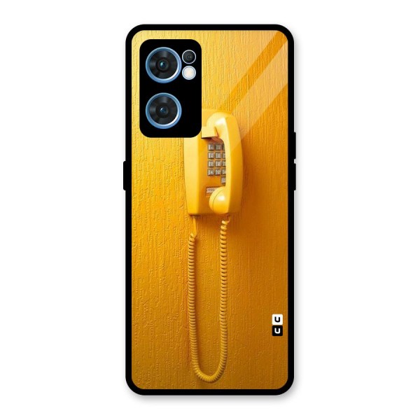 Aesthetic Yellow Telephone Glass Back Case for Oppo Reno7 5G