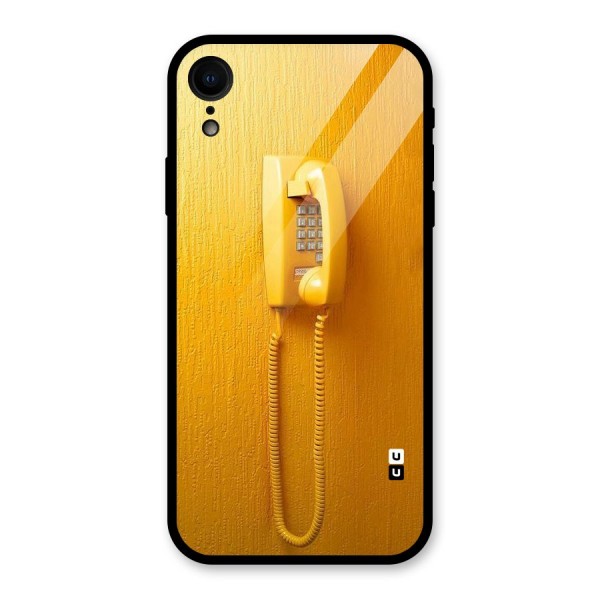 Aesthetic Yellow Telephone Glass Back Case for XR