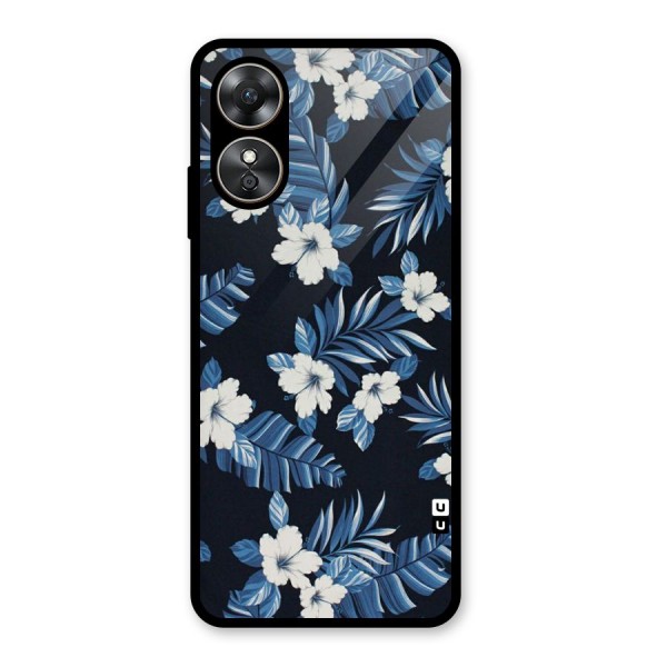 Aesthicity Floral Glass Back Case for Oppo A17