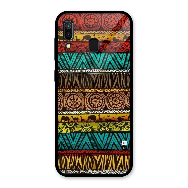 African Design Pattern Glass Back Case for Galaxy A30