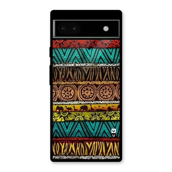 African Design Pattern Glass Back Case for Google Pixel 6a