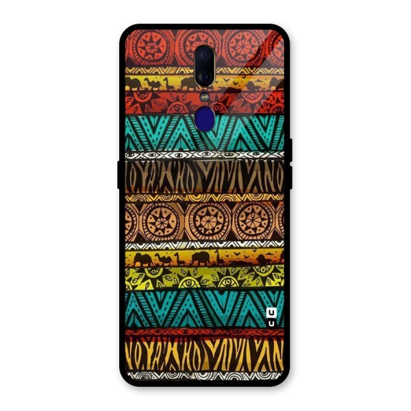 African Design Pattern Glass Back Case for Oppo F11