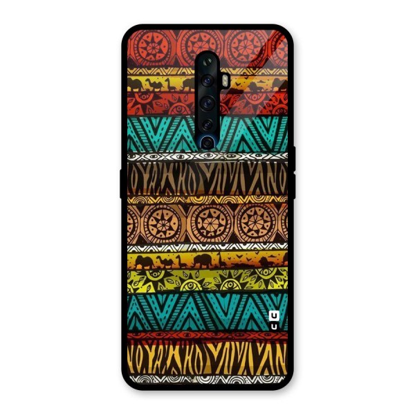 African Design Pattern Glass Back Case for Oppo Reno2 Z