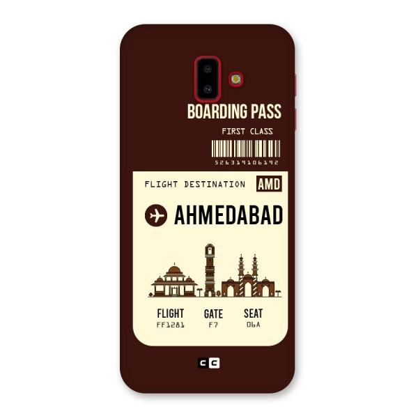 Ahmedabad Boarding Pass Back Case for Galaxy J6 Plus