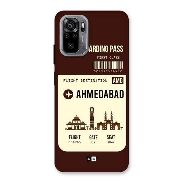 Ahmedabad Boarding Pass Back Case for Redmi Note 10