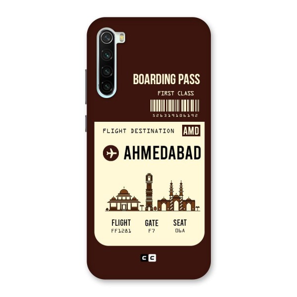 Ahmedabad Boarding Pass Back Case for Redmi Note 8