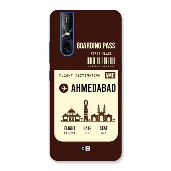 Ahmedabad Boarding Pass Back Case for Vivo V15 Pro