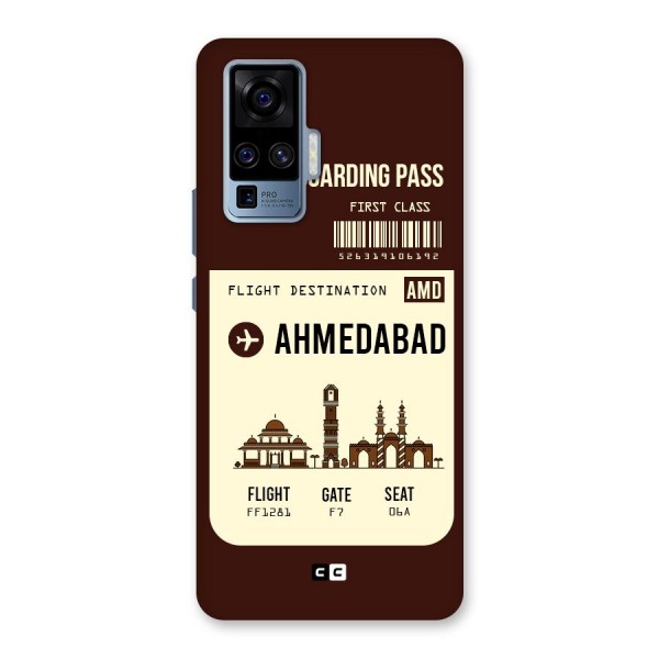 Ahmedabad Boarding Pass Back Case for Vivo X50 Pro