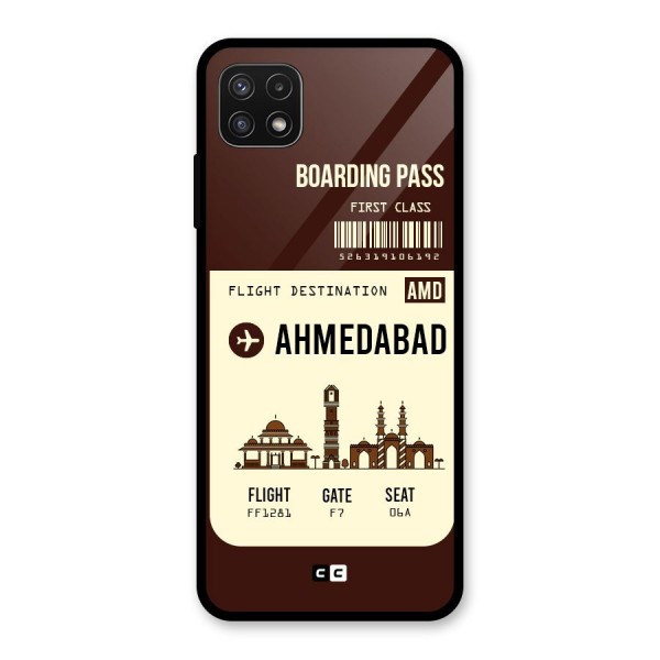 Ahmedabad Boarding Pass Glass Back Case for Galaxy A22 5G