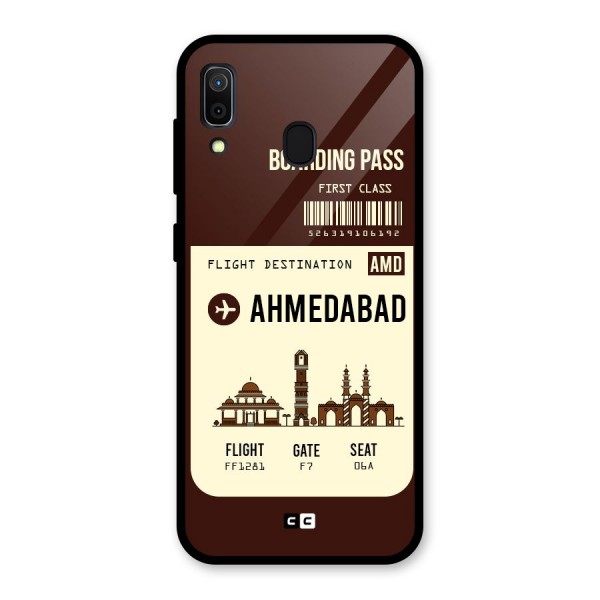 Ahmedabad Boarding Pass Glass Back Case for Galaxy A30