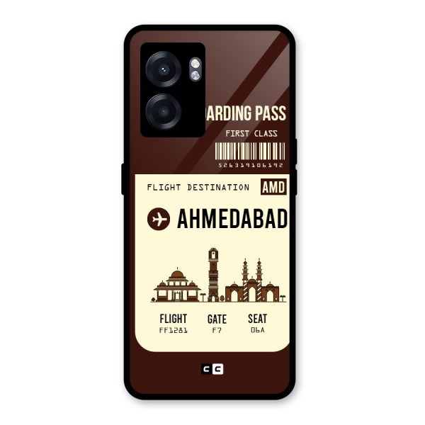 Ahmedabad Boarding Pass Glass Back Case for Oppo K10 (5G)