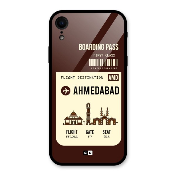 Ahmedabad Boarding Pass Glass Back Case for XR