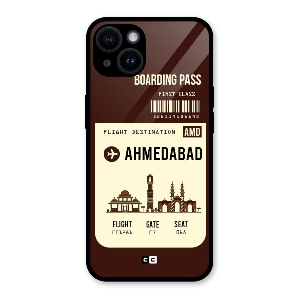 Ahmedabad Boarding Pass Glass Back Case for iPhone 14