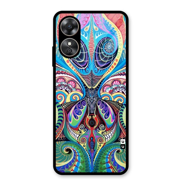 Alien Psychedelic Art Glass Back Case for Oppo A17