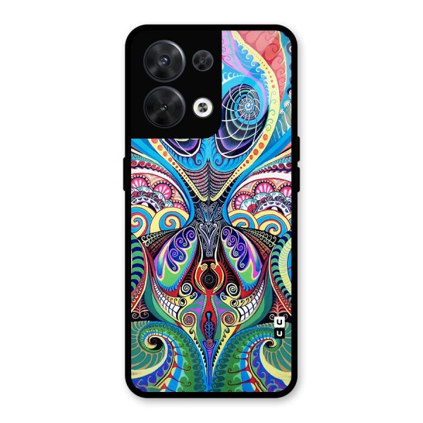 Alien Psychedelic Art Glass Back Case for Oppo Reno8 5G