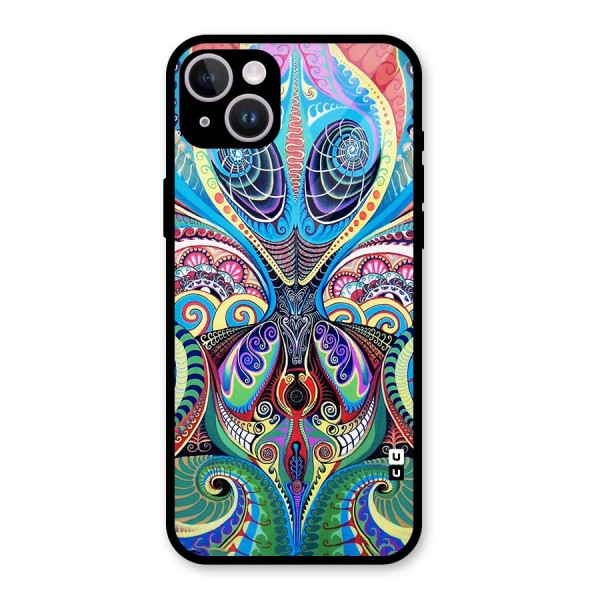 Alien Psychedelic Art Glass Back Case for iPhone 14 Plus