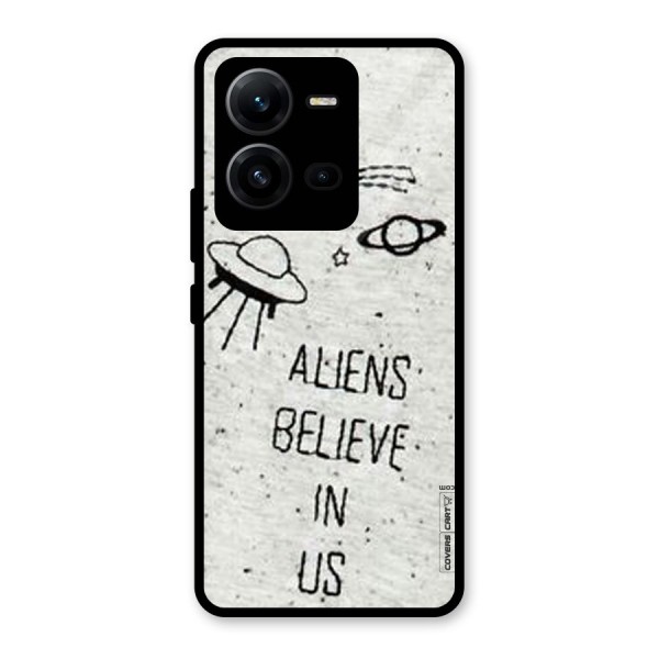 Aliens Believe In Us Glass Back Case for Vivo V25