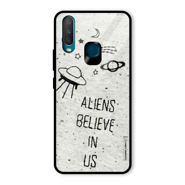 Aliens Believe In Us Glass Back Case for Vivo Y12