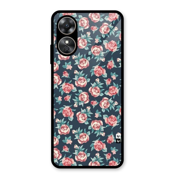 All Art Bloom Glass Back Case for Oppo A17