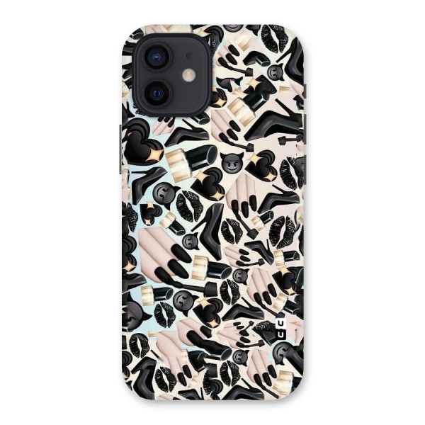 All Black Love Back Case for iPhone 12