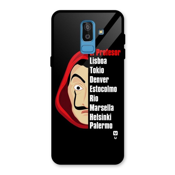 All Members Money Heist Glass Back Case for Galaxy J8