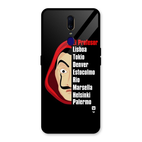 All Members Money Heist Glass Back Case for Oppo F11