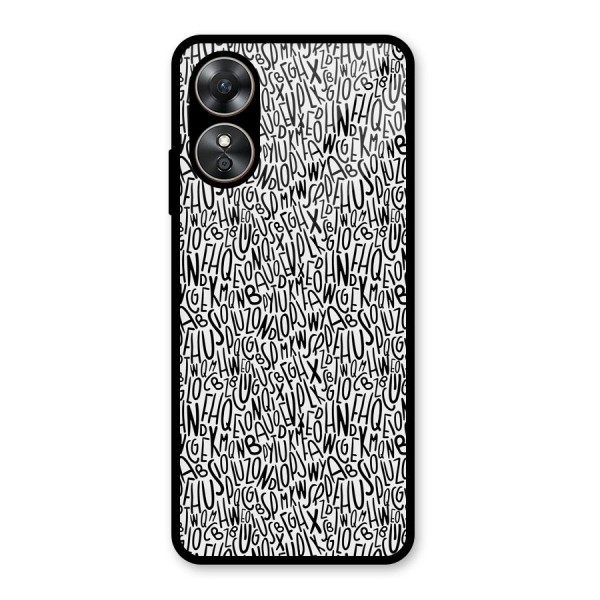 Alphabet Seamless Abstract Glass Back Case for Oppo A17