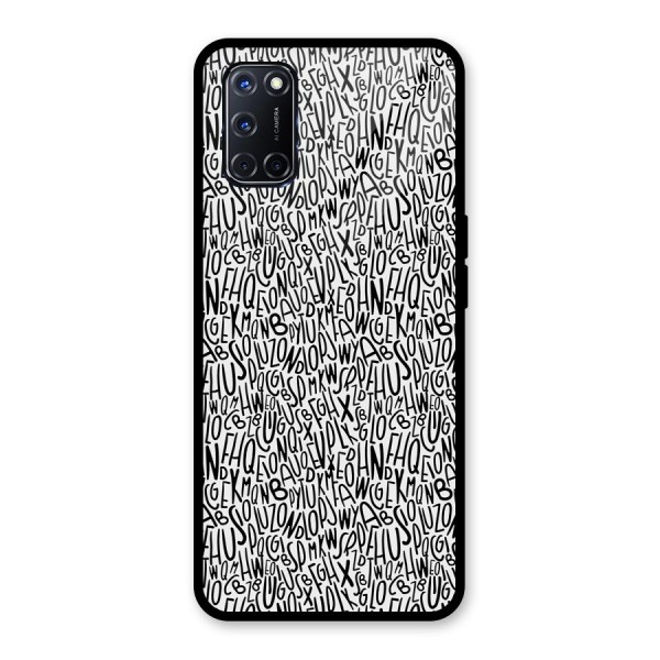 Alphabet Seamless Abstract Glass Back Case for Oppo A52