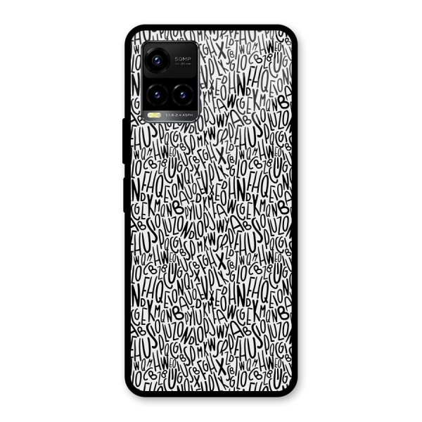 Alphabet Seamless Abstract Glass Back Case for Vivo Y21 2021