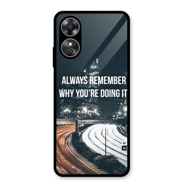 Always Remember Glass Back Case for Oppo A17