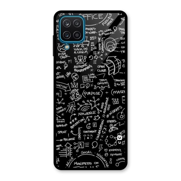 Anatomy Pattern Glass Back Case for Galaxy A12