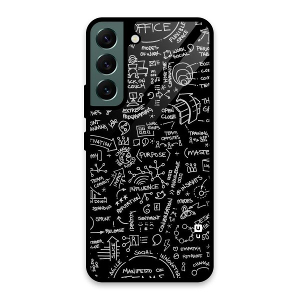 Anatomy Pattern Glass Back Case for Galaxy S22 5G