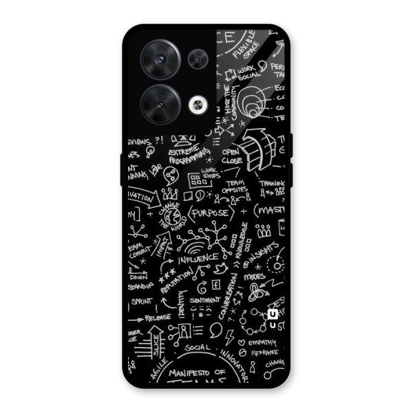 Anatomy Pattern Glass Back Case for Oppo Reno8 5G