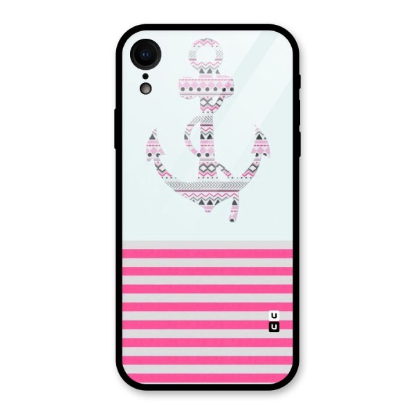 Anchor Design Stripes Glass Back Case for XR