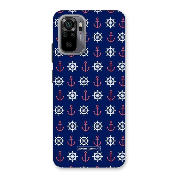 Anchor Pattern Blue Back Case for Redmi Note 10