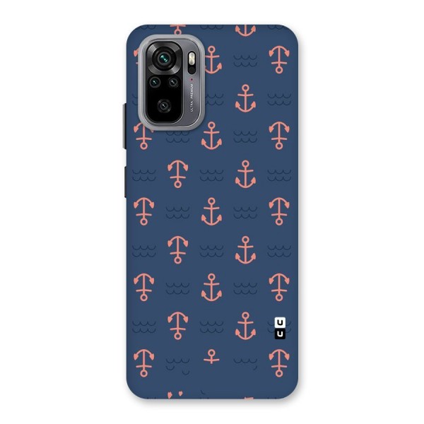 Anchor Sea Blue Back Case for Redmi Note 10