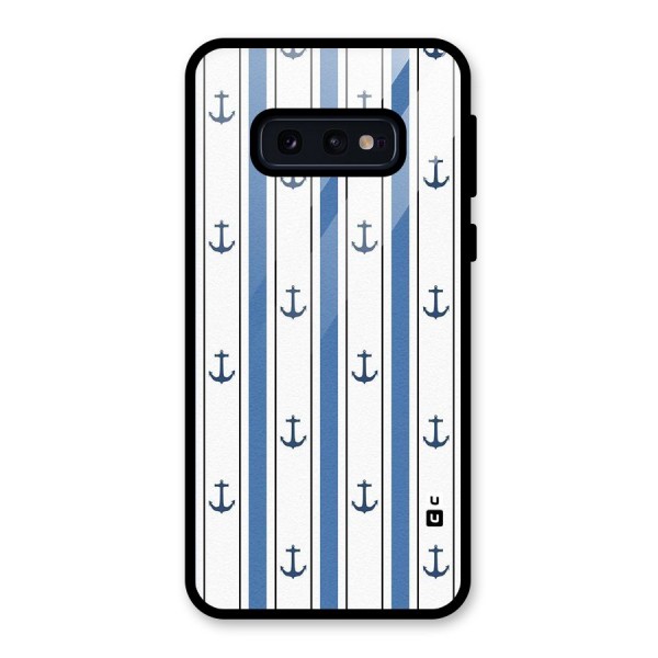 Anchor Stripe Lines Glass Back Case for Galaxy S10e