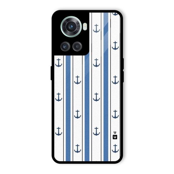 Anchor Stripe Lines Glass Back Case for OnePlus 10R