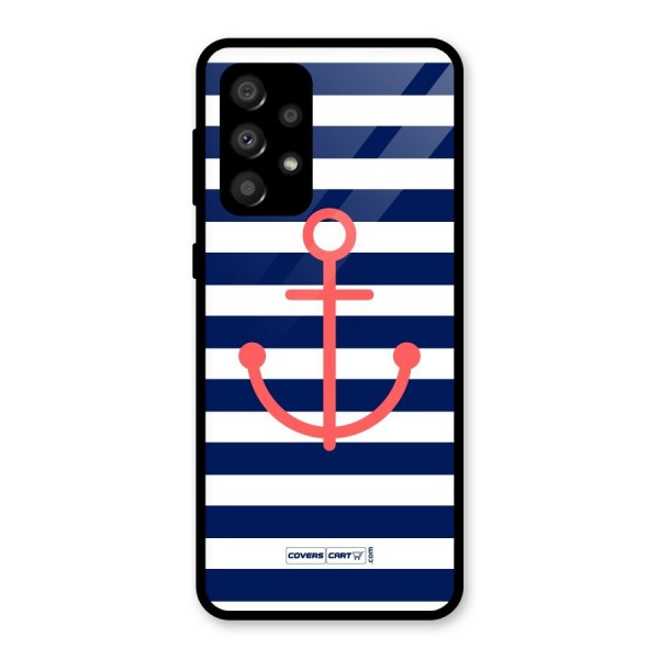 Anchor Stripes Glass Back Case for Galaxy A32