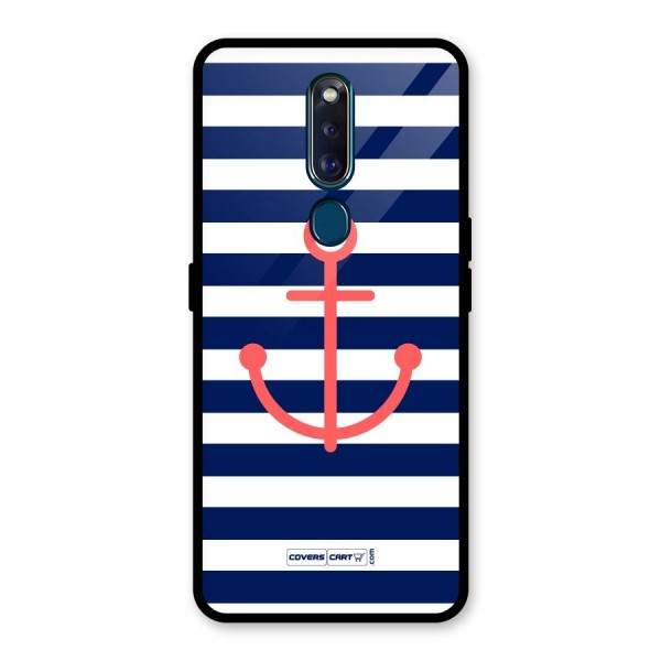 Anchor Stripes Glass Back Case for Oppo F11 Pro