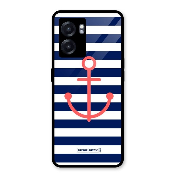 Anchor Stripes Glass Back Case for Oppo K10 (5G)