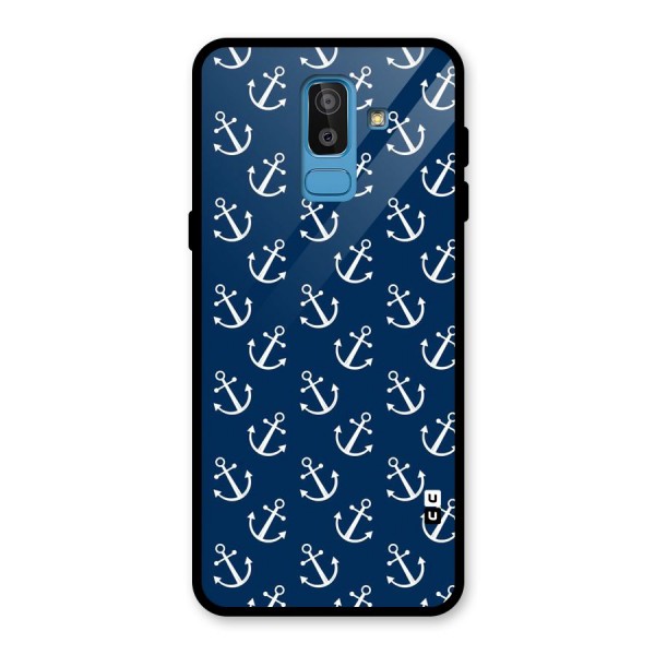 Anchor Zig Pattern Glass Back Case for Galaxy J8