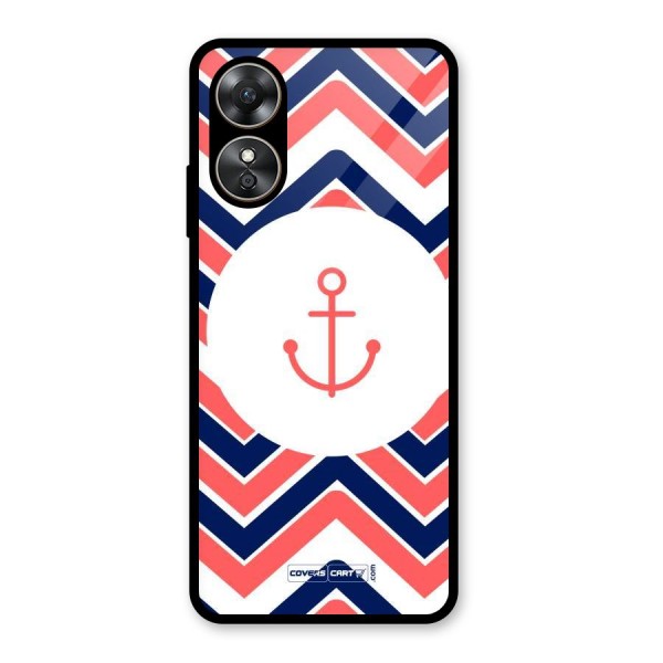 Anchor Zig Zag Glass Back Case for Oppo A17