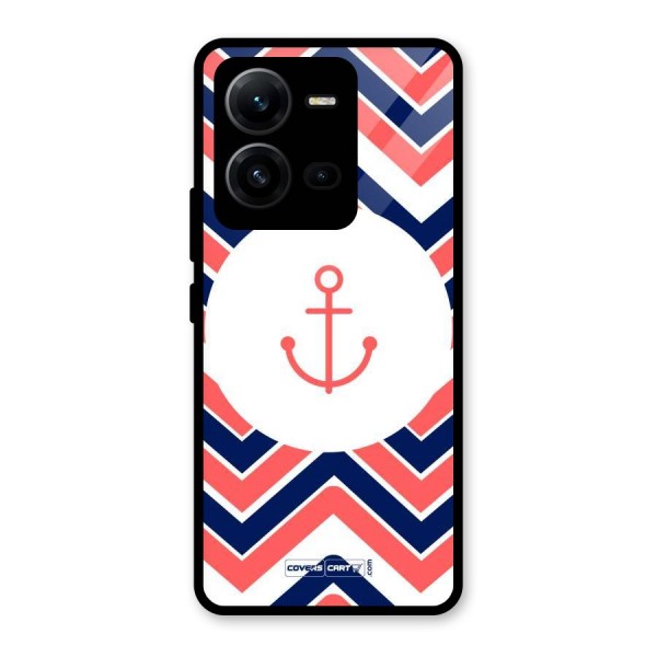 Anchor Zig Zag Glass Back Case for Vivo V25